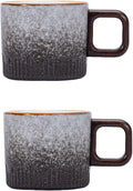 Espresso Cups Set of 2, 2 oz Ceramic Espresso Cups, Demitasse Cups for Tea or Coffee (Gray)