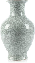 Chinese Ceramic Art Handmade Antique ice Crack Glaze vases Big China Porcelain Flower Bottle Vase Mild Mint Green