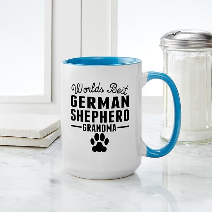 CafePress Worlds Best German Shepherd Grandma Mugs 15 oz (444 ml) Ceramic Coffee Mug