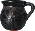 Hand-Painted Mexican clay Mugs, Floral Ceramic Coffee cups, Artisan Handmade Talavera Jarritos Mexican Mugs Tazas de Mexico (Midnight Black, Single)