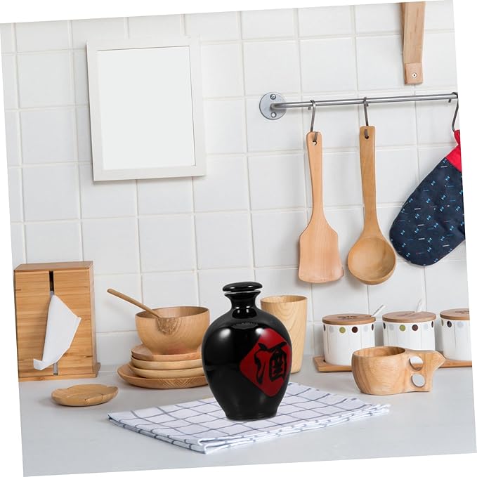 Chinese Ceramic Liquor Bottle Sealed Wine Jar Handmade Porcelain Sake Pot for Home Use 1 Jin Capacity Beverage Storage