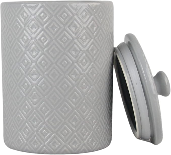 10 Strawberry Street Diamond 3 Piece Canister Set, Gray