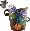 Picasso Flower Pot Colorful Face Art Abstract Resin Flower Pot Unique Face Flower Pot Head Planter for Indoor Outdoor Plants Patio Home Art Decoration (Tears)