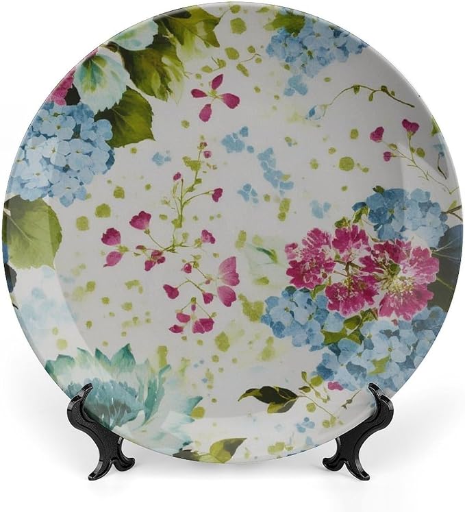 Garden Thibaut Floral Inspired Decorative Plate Decor for Table Kitchen Festival Custom Halloween Idea Gifts Wall Hanging Decoration Including Bracket And Special Hook, Multi Sizes by Choosing