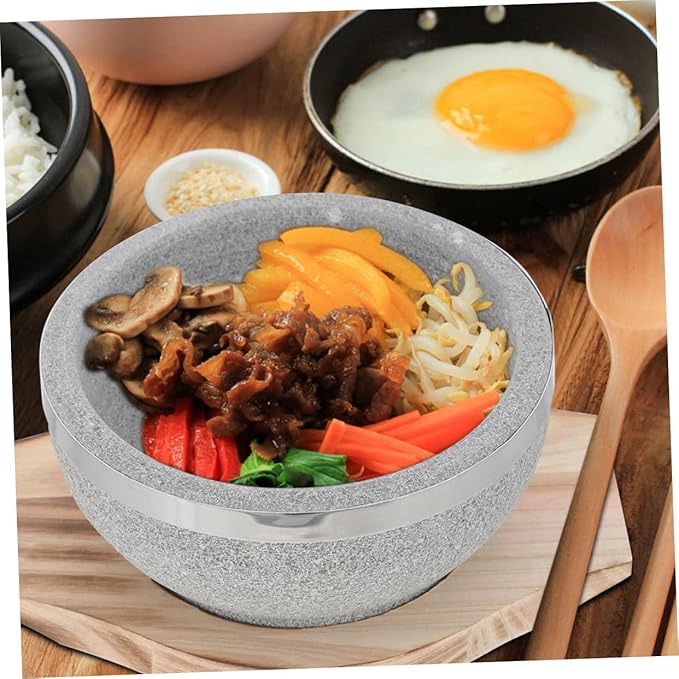 Multipurpose Korean Stone Pot for Cooking Bibimbap and Soups Natural Material Heat Retaining Design for Family Meals