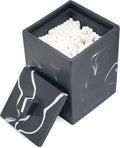 Cotton Swab Canister with Lid, Resin Bathroom Containers Canister Cotton Ball Organizer, for Jewelry Necklace Ring Earring Storage jar Gift Case (Matte Ink Black)