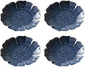 Gaolinci Zen Ceramic Plate, 5 Inches Lotus Shaped Appetizer Plates, Dessert Plate, Nut Plate (Set of 4)
