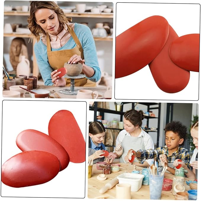 PLAFOPE 3sets Sculptural Clay Tools for Ornaments Mud Rib Sculpting Kit Red for Pottery Crafting and Shaping Compact for Easy Storage