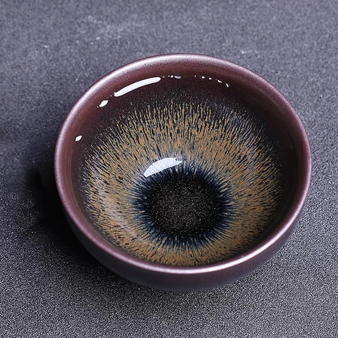 Traditional Japanese ceramic tea bowl, handcrafted with Tenmoku glaze, matcha bowl, tea ceremony cup, Jian ware, master-crafted teacup, Tenmokubowl (Jianhao teacup)