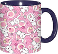Anime,Ceramic Coffee Mug, Rabbits Funky Animals, Funny Tea Cup, 6 Colors to Choose, 11 Oz, Dishwasher and Microwave Safe (Navy blue)