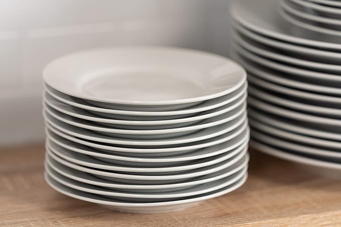 10 Strawberry Street 6" Catering Round Appetizer Plate, Set of 12,White