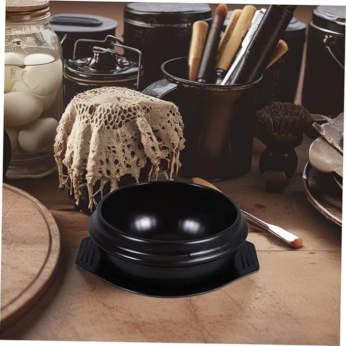 57.2oz Ceramic Korean Stone Pot Soup Cooking Bibimbap Stew Bowl Direct Gas Stove Use