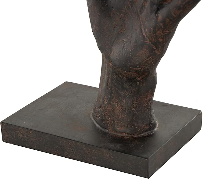 Deco 79 Polystone Hands Decorative Sculpture Sign Home Decor Statue with Butterrfly Accents, Accent Figurine 11" x 5" x 16", Dark Brown