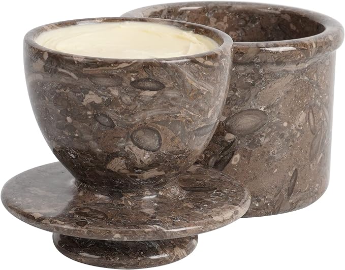 Radicaln Marble Butter Keeper 4.25" Inches Oceanic Handmade Butter Crock For Spreadable Butter Ideal Butter Crock For Counter With Water French Butter, Crock Pot For Home
