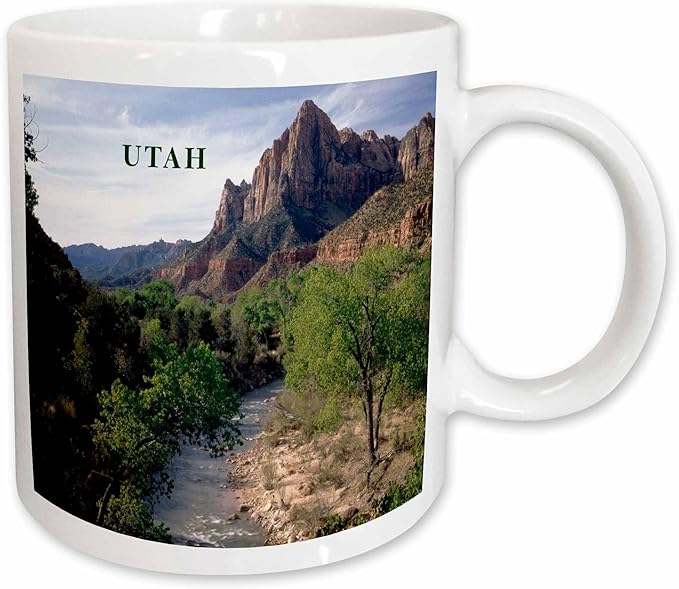 3dRose mug_80657_1 Utahs Zion National Park Ceramic Mug, 11-Ounce