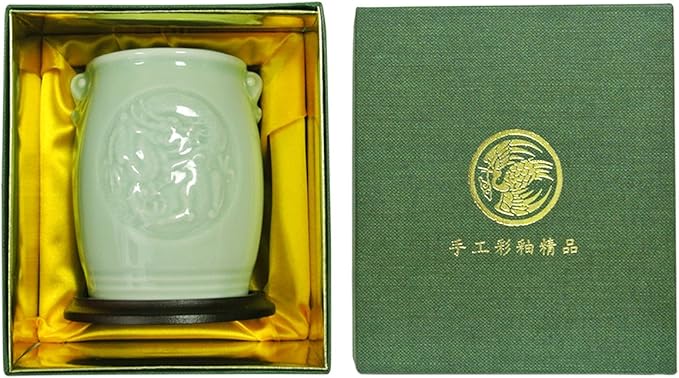 Wrapables Gifts & Décor 4.5 Inch Chinese Dragon & Phoenix Ceramic Vase
