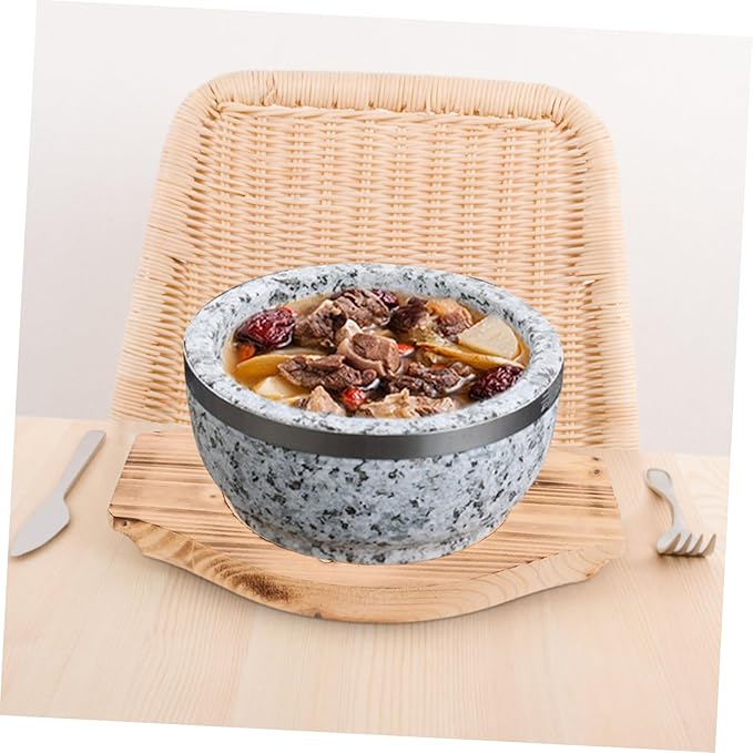 Wooden Stone Bowl Mat - Pot Holder for Korean Stone Bowls and Sturdy Base for Serving Dishes and Reducing Noise at Dining Table Inner Diameter