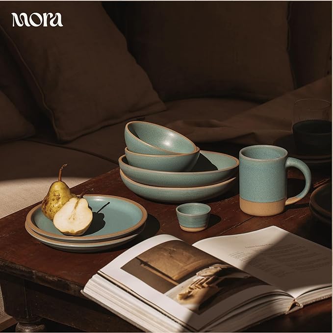 Mora Nano Ramekins Set of 4, 2oz Ceramic Pottery Sauce Cups - Microwave, Oven and Dishwasher Safe - Iris