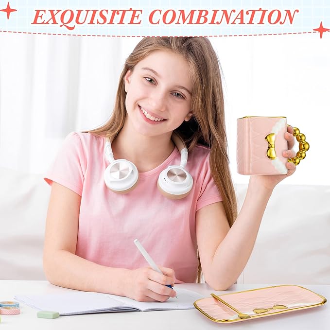 Sliner Handbag Coffee Mug Set- 4 Sets Handbag Coffee Mug with Saucer Spoon 10 Oz/ 310 ml - Cute Ceramic Creative Tea Cup for Women Girls Valentines Gift(Stylish)
