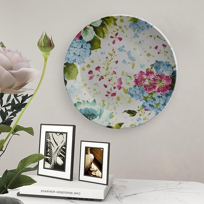 Garden Thibaut Floral Inspired Decorative Plate Decor for Table Kitchen Festival Custom Halloween Idea Gifts Wall Hanging Decoration Including Bracket And Special Hook, Multi Sizes by Choosing