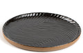 Vanity Tray with Brown Trim - Candle & Perfume Organizer, Round Black 8"8" Home Decor