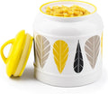 10cup/85oz Ceramic Jar for Dry Food Storage Containers, Airtight Cookie Jar with Lids, Porcelain Ceramic Canister for Kitchen Countertop Pantry Farmhouse Store Flour Sugar Bean Candy (Yellow)