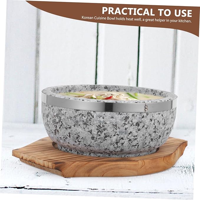 Korean Stone Pot Stone Bowl Bibimbap Supply Kitchen Food Bowl Daily Use Bibimbap Reusable Serving Korean