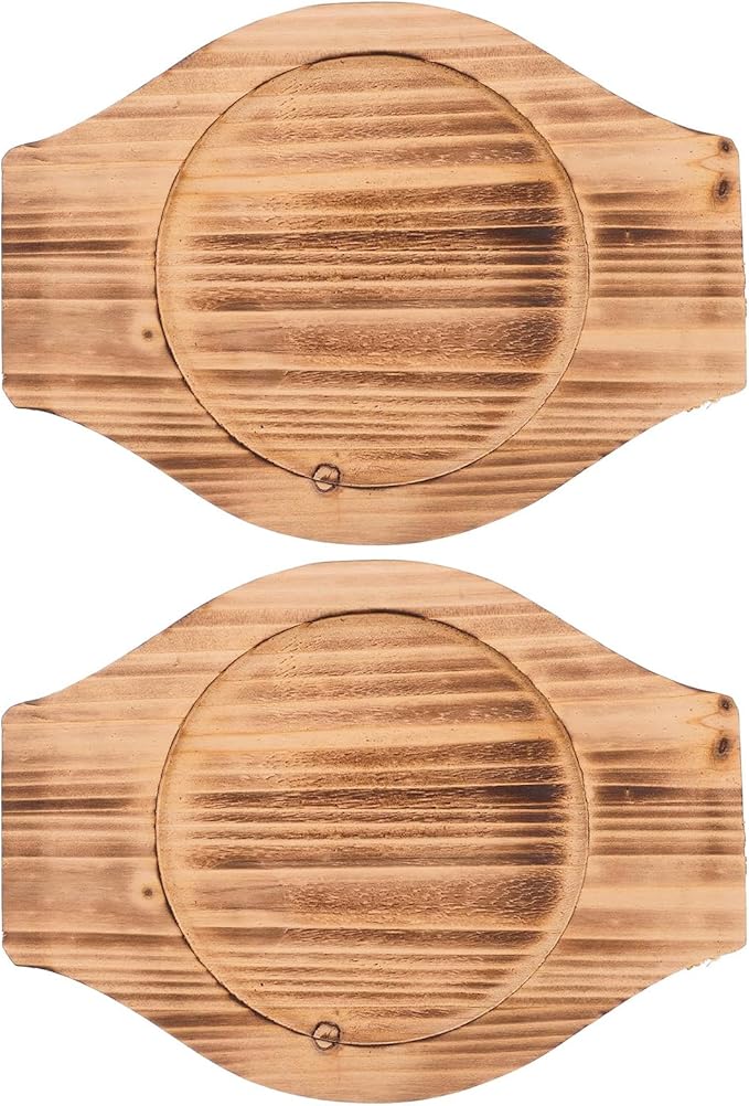2pcs Korean Stone Bowl Trivet Wooden Trivets for Hot Dishes Hot Pot Base Wood Serving Tray Casserole Ceramic Pot Mat Cup Coasters for Home Restaurant Cooking Soup & Food (Inner Circle: 15.5cm)
