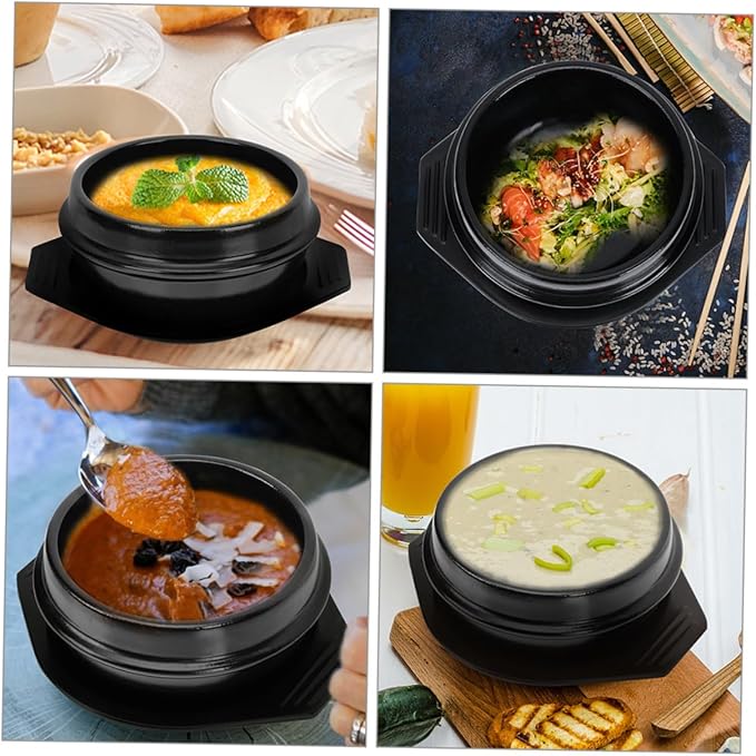 Korean Stone Pot Bibimbap Bowl Heat-resistant Ceramic Casserole Pot Cooking for Soup Stew Rice Kitchenware