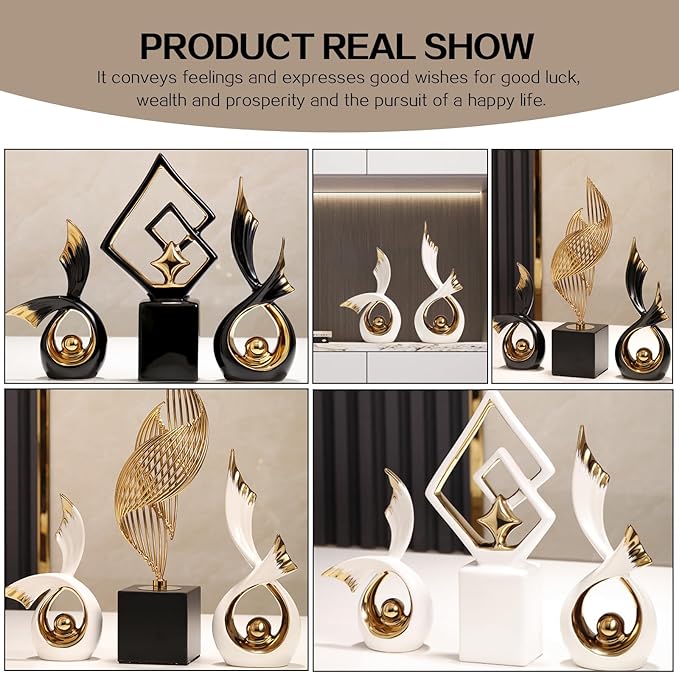 Sculptures Statues Modern Abstract Sculptures Decoration, Ceramic Decorative Sculpture, Statue for Office Decoration, Bedroom, Apartment, Decorative Artistic Living Room