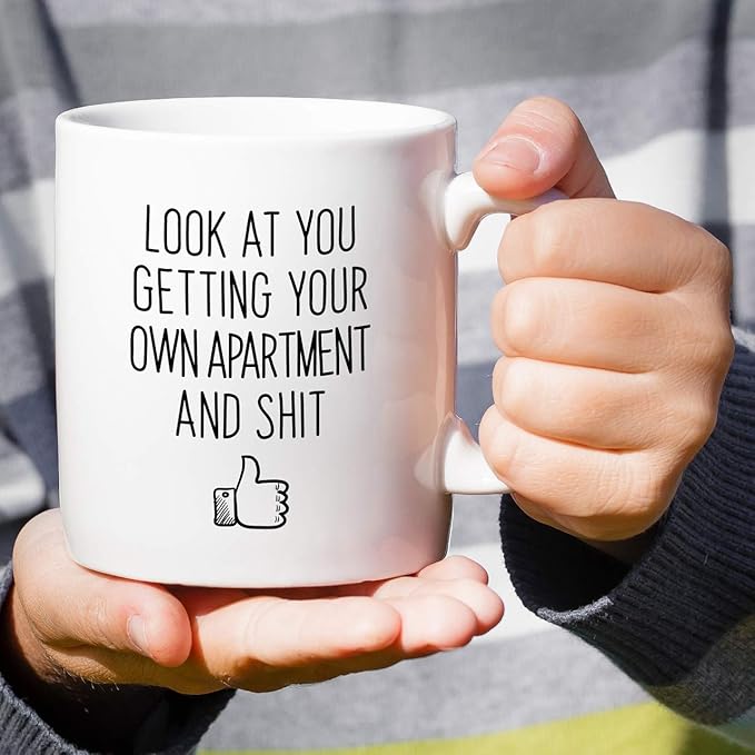Retreez Funny Mug - Look At You Getting Your Own Apartment Homeowner Housewarming 11 Oz Ceramic Coffee Mugs - Funny, Sarcasm, Sarcastic, birthday gifts for friends, coworkers, dad mom sister brother