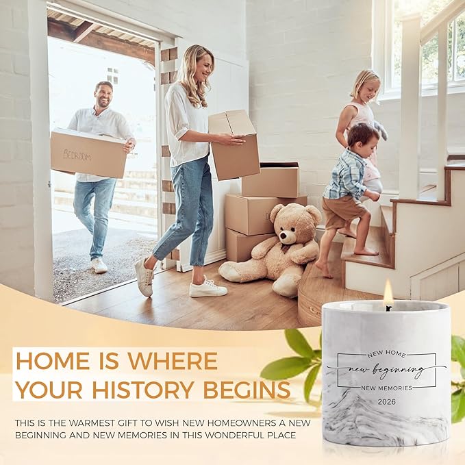House Warming Gifts New Home 2026 - Housewarming Candle Gift for Women, Men, Friend, Family, New Neighbor - New Home Gift Ideas New Homeowner Gifts House Warming Party Decor Ceramics Scented Candle