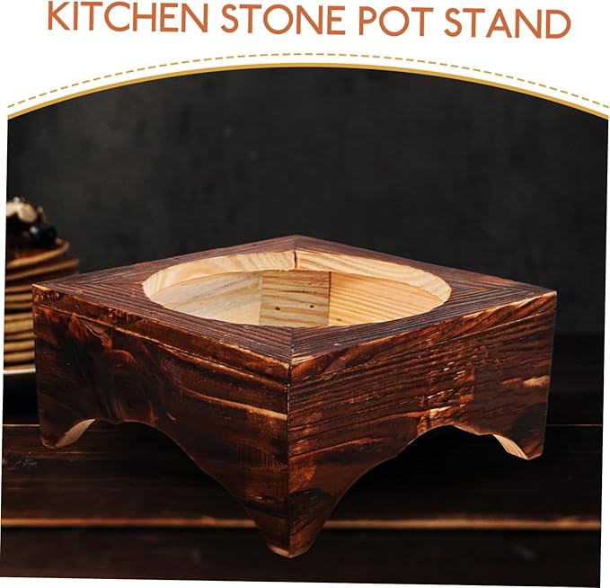 Korean Stone Pot Stand Non-slip Wooden Pot Rack for Rice Bowls for Casseroles Heat Insulating Stand for Home Restaurant
