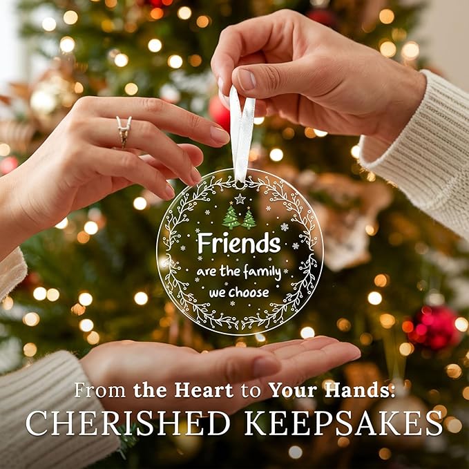 HEXMOZ Best Friend Ornaments for Women - Friends Christmas Ornaments Gifts - Friendship Gifts for Friend Female, BFFs, Besties, Soul Sisters, Friends Group Keepsake Christmas Tree Decoration