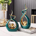 ELEGANTZ Abstract Art Ceramic Statues – Modern Shelf Decorations – Centerpiece Luxury Table Decorations for Living Room, Coffee Table, Office – Elegant Home - Ornaments for Home Decor - 1 Pc