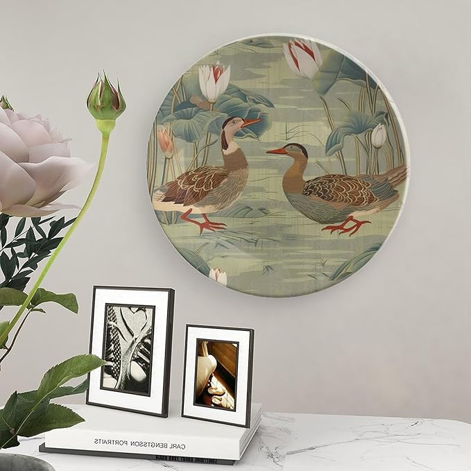 Aqua Lotus Garden China Plates for Display Household Office Supplies Kitchen Wedding Holiday Party Decorations Personalized Gifts for Men Women Halloween, 6", 7", 9", 10"
