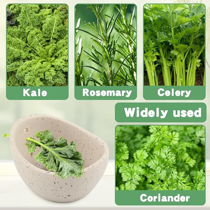 Pottery Herb Stripper Bowl, Handmade Ceramic Herb Peeling Cup with Different Hole Sizes for Separating Leaves and Stems(Color:White)