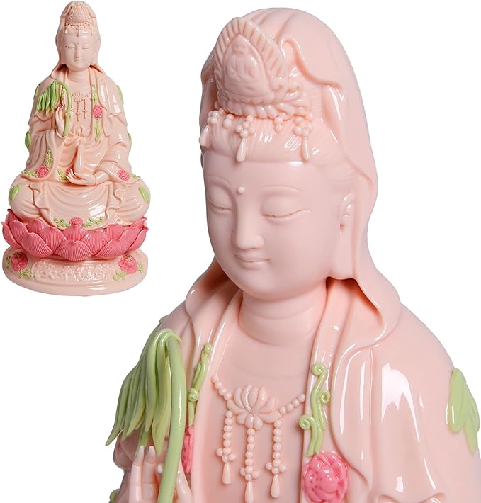 Top Ceramic Guan Yin Statue - Handmade Quan Yin, Kwan Yin, Quan Am, Kuan Yin for Meditation Altar, Female Buddha Statue - Goddess of Mercy and Compassion, Chinese Decor, Chinese Gifts