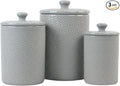 10 Strawberry Street Diamond 3 Piece Canister Set, Gray