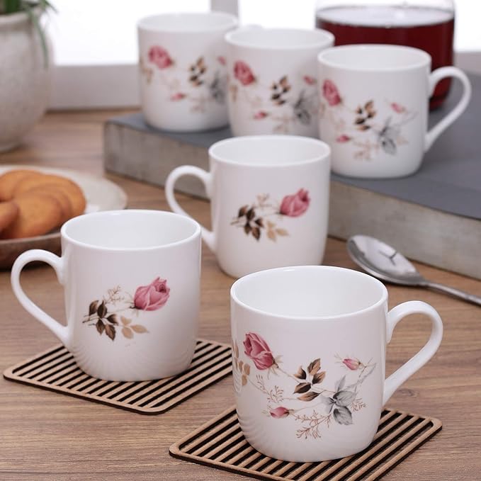 Clay Craft Ceramic Coffee Mugs and Cups - Set Of 6, Multicolor, 200ml