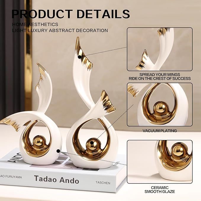 Sculptures Statues Modern Abstract Sculptures Decoration, Ceramic Decorative Sculpture, Statue for Office Decoration, Bedroom, Apartment, Decorative Artistic Living Room
