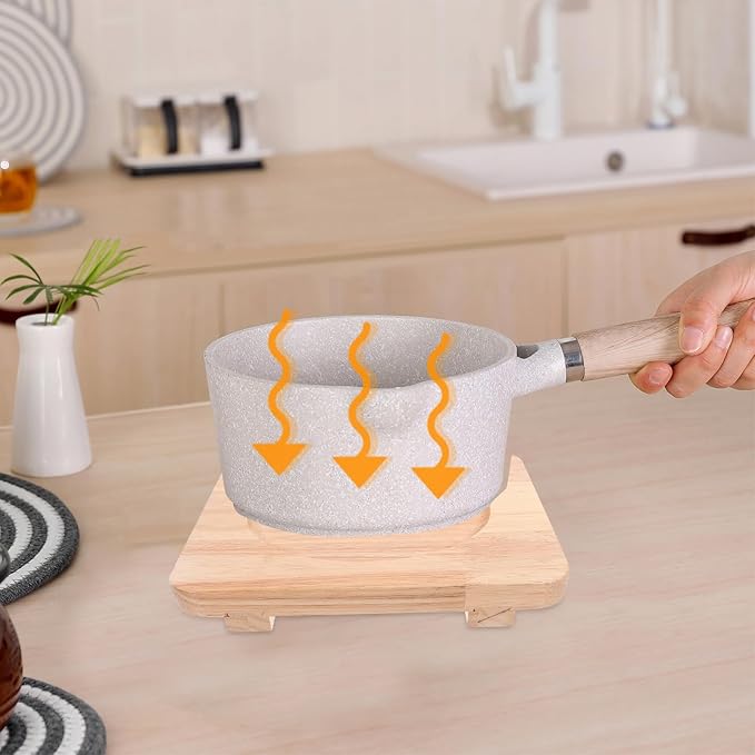 Wooden Heat Insulation Pot Holder Trivet 20x20cm 14cm Groove Thickened Wood Hot Dish Mat for Kitchen Cooking and Korean Stone Pot Use