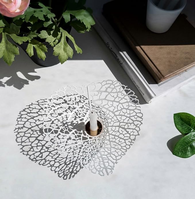 OShadow Leaf Candleholder - Candle Sticks Holder Decor for Coffee Table Decor - Decorative Candle Holders for candlesticks - Flower Shaped Candle Holder - Taper Candles - Leaf Decor for Shelf Decor