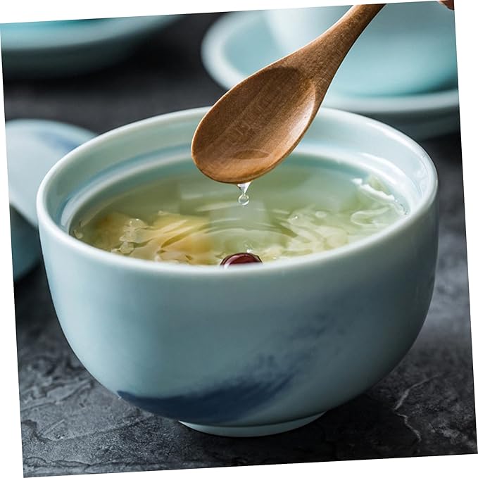 VALICLUD Japanese Porcelain Egg-Shaped Soup Bowl Creative Dessert Stew Dish Ceramic Kitchen Tableware for Home Cooking and Serving