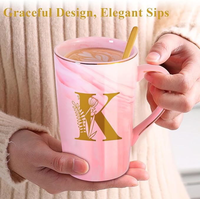 MNZZ Personalized Ceramic Coffee Mug with Lid Tea Cup Mother Day Best Mama Mom Ever from Daughter Son Gifts Christmas Xmas Valentines Birthday Groom Bride Mother In Law Personalized Special Present,K