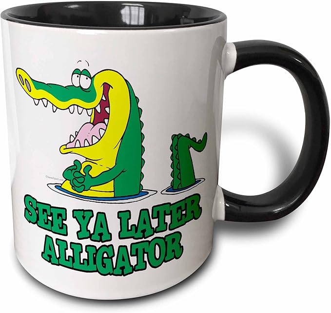 3dRose See Ya Later Alligator 11oz Two-Tone Black Mug