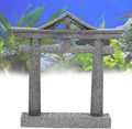 livelyfish Japanese Fish Tank Decorations Asian Aquarium Decor Torii Gate Ornament Japanese Shrine Oriental Pagoda Aquarium Sandstone Bridge Statues Betta Fish Decorations for Tank, L2