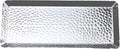 10x4inch Hammered Rectangular Tray, Stainless Steel Decorative Serving Tray, Silver Platter for Kitchen, Bathroom, Bar, Vanity Storage