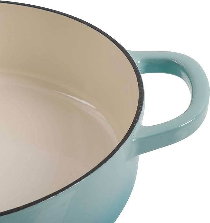 Crock Pot Artisan Enameled Cast Iron Braiser W/Lid, 5-Quart, Aqua