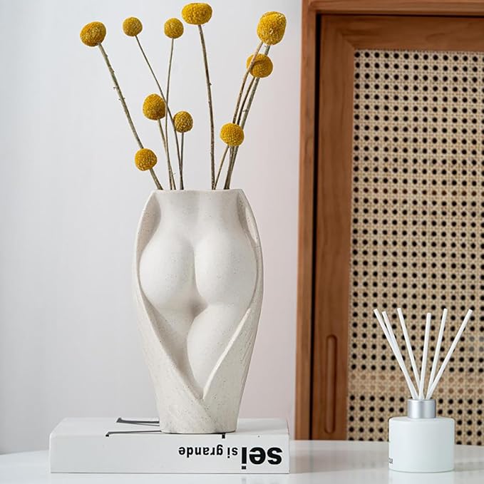 Gaolinci Sexy Human Body Vase Modern Ceramic Sculpture Flower Plant Holder Home Decoration Table Center Piece